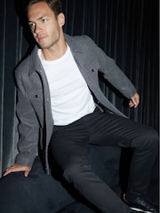 Threadbare Grey Brushed Button Up Shacket - Image 3 of 4