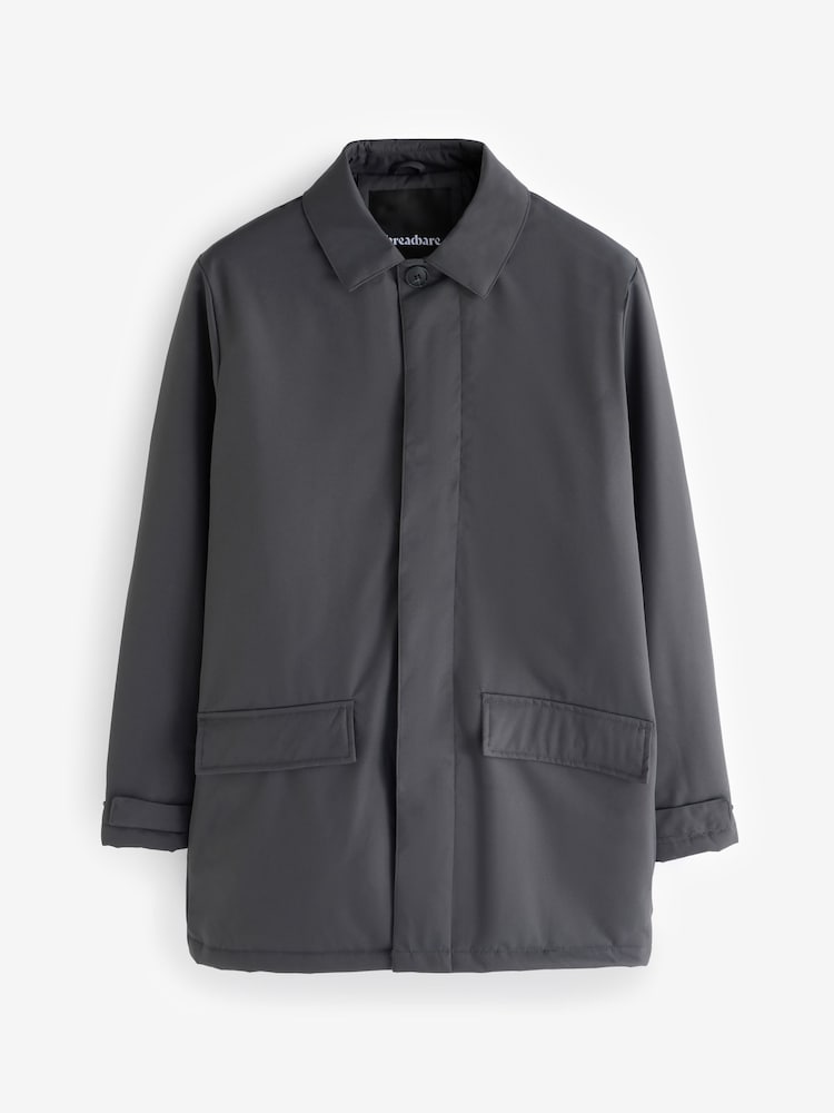 Threadbare Grey Showerproof Button Up Collared Jacket - Image 5 of 5