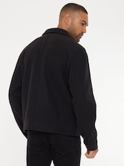 Threadbare Black Brushed Button Up Shacket - Image 2 of 4