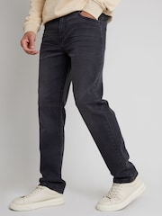 Threadbare Grey Short Straight Fit Jeans With Stretch - Image 2 of 4