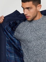 Threadbare Blue Funnel Neck Diamond Quilted Jacket - Image 5 of 5