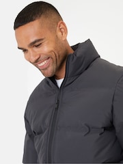 Threadbare Grey Showerproof Funnel Neck Puffer Jacket - Image 5 of 5