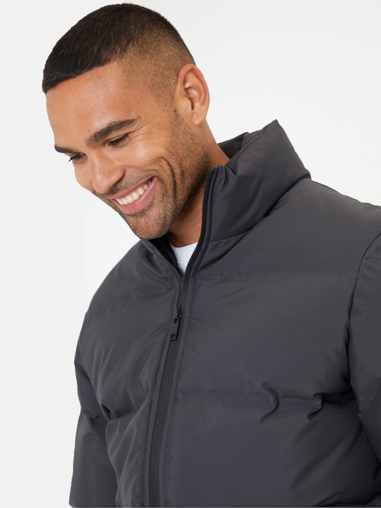 Threadbare Grey Showerproof Funnel Neck Puffer Jacket - Image 5 of 5