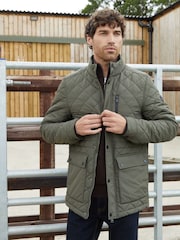 Threadbare khaki Green Long Sleeve Textured Knitted Jackets - Image 1 of 5