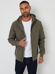 Threadbare Green Hooded Lightweight Jacket With Stretch - Image 1 of 4