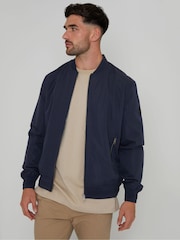 Threadbare Navy Showerproof Classic Bomber Jacket - Image 1 of 5