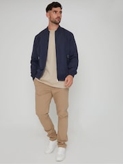 Threadbare Navy Showerproof Classic Bomber Jacket - Image 3 of 5