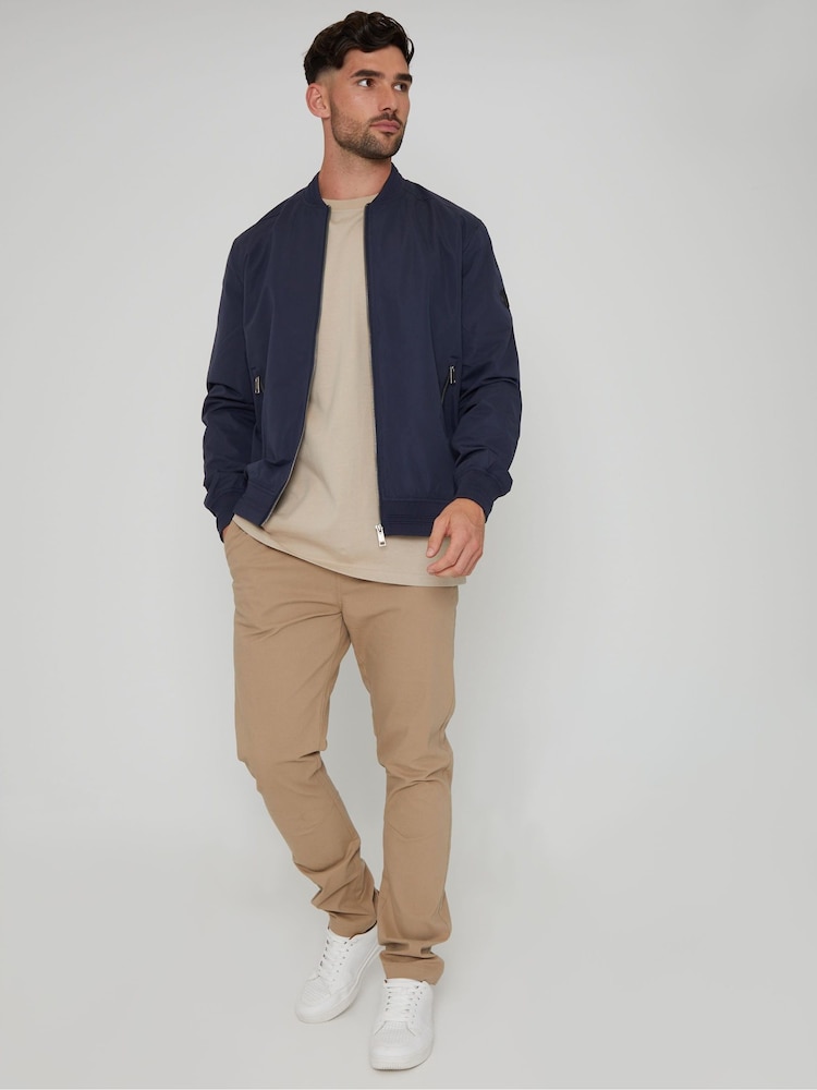 Threadbare Navy Showerproof Classic Bomber Jacket - Image 3 of 5
