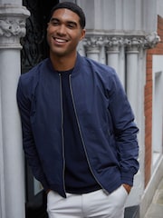 Threadbare Navy Showerproof Classic Bomber Jacket - Image 5 of 5