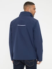 Threadbare Blue Funnel Neck Lightweight Jacket With Stretch - Image 2 of 5