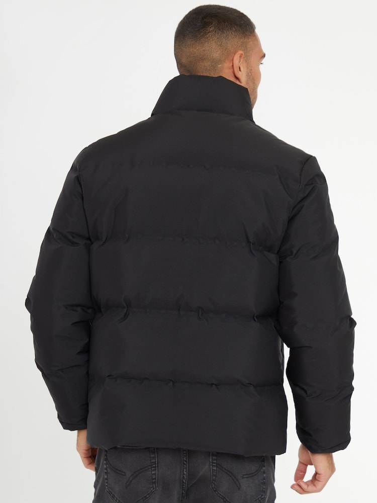Threadbare Black Showerproof Funnel Neck Puffer Jacket - Image 2 of 5 Threadbare Black Showerproof Funnel Neck Puffer Jacket - Image 2 of 5