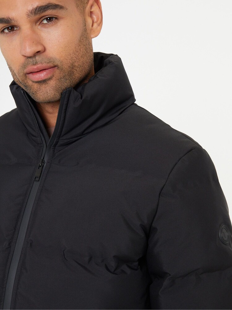 Threadbare Black Showerproof Funnel Neck Puffer Jacket - Image 5 of 5