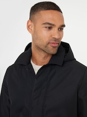 Threadbare Black Showerproof 2-in-1 Trench Coat with Concealed Hood - Image 4 of 4