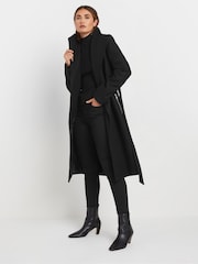 Long Tall Sally Black Wrap Coat - Image 2 of 5