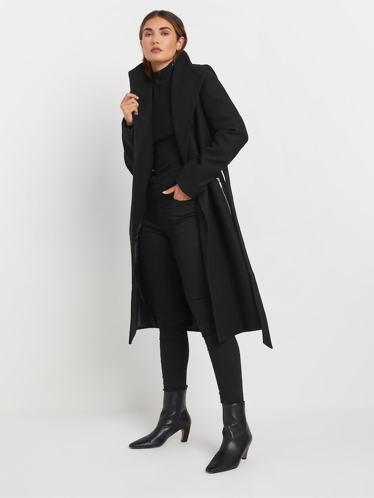 Long Tall Sally Black Wrap Coat - Image 2 of 5