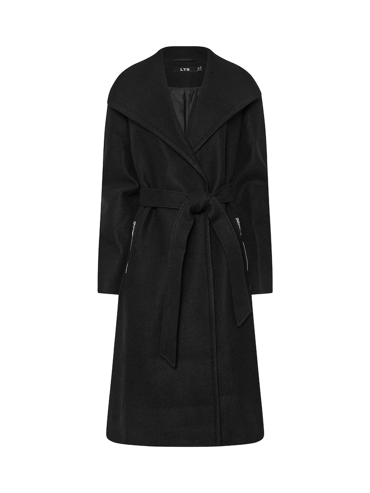 Long Tall Sally Black Wrap Coat - Image 5 of 5