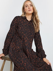 Long Tall Sally Brown Long Sleeve Tiered Smock Dress - Image 5 of 5