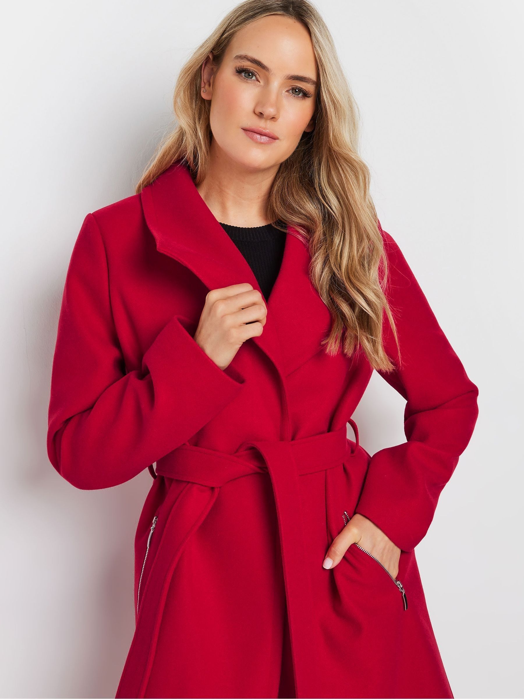 Buy Long Tall Sally Red Wrap Coat from Next USA