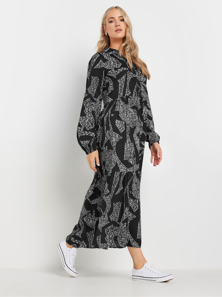 Long Tall Sally Black Long Sleeve Tiered Smock Dress - Image 2 of 4