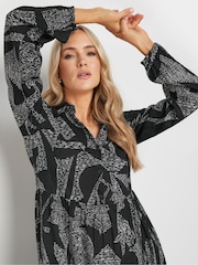Long Tall Sally Black Long Sleeve Tiered Smock Dress - Image 4 of 4