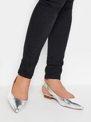 Long Tall Sally Silver Flat Point Slingback Shoes - Image 1 of 5