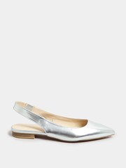 Long Tall Sally Silver Flat Point Slingback Shoes - Image 3 of 5