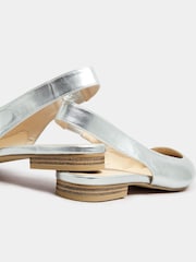 Long Tall Sally Silver Flat Point Slingback Shoes - Image 4 of 5
