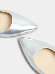 Long Tall Sally Silver Flat Point Slingback Shoes - Image 5 of 5