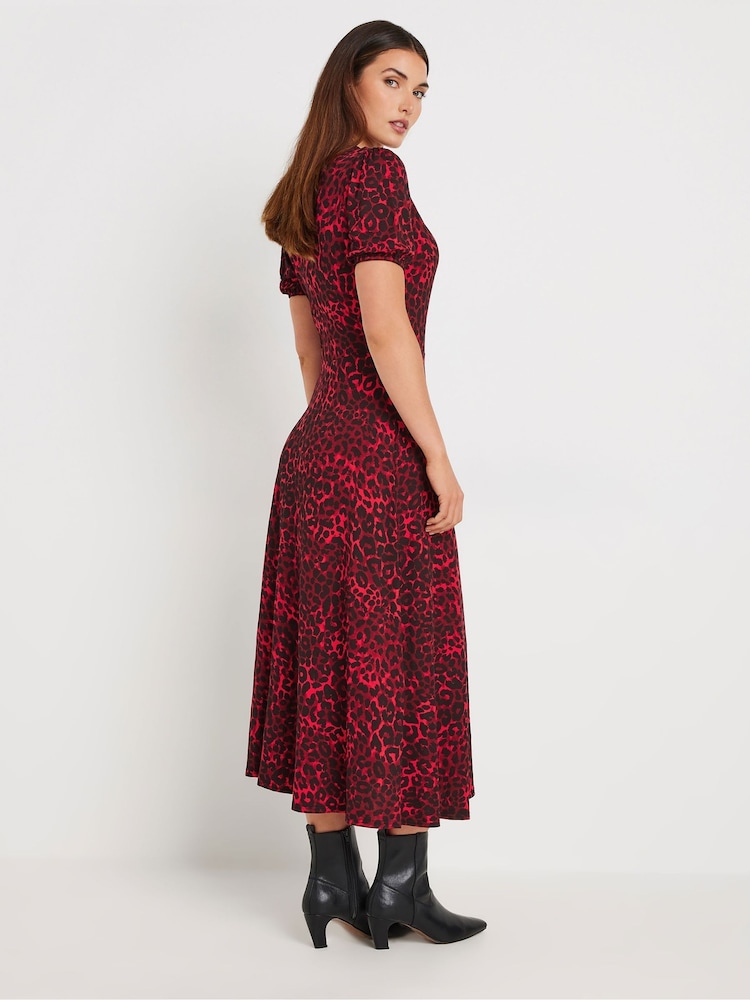 Long Tall Sally Imprimeu animal Wrap Midi Rochie - Image 3 of 5