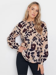 Long Tall Sally Red Half Button Sleeve Shirt - Image 1 of 4