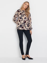 Long Tall Sally Red Half Button Sleeve Shirt - Image 2 of 4