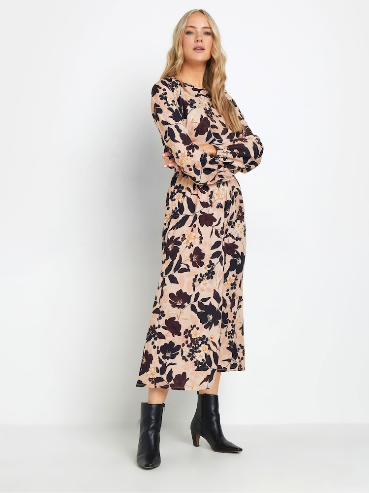 Long Tall Sally Natural Long Sleeve Midi Dress - Image 4 of 5