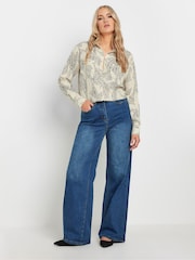 Long Tall Sally Natural Stripe Long Sleeve Shirt - Image 4 of 4