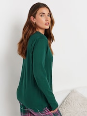 بلوزة بيجامة كُم طويل من القطن 100% مزودة بفتحة أزرار من Long Tall Sally - صورة 3 من 5