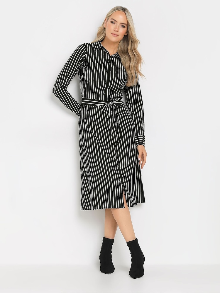 Long Tall Sally Black Stripe Shirt Dress - Image 1 of 5