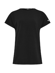 Long Tall Sally Black Button Shoulder T-Shirt - Image 6 of 6