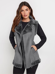 Long Tall Sally Grey Aviator Gilet - Image 1 of 5