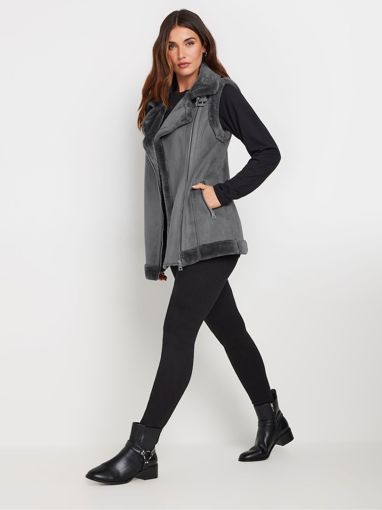 Long Tall Sally Grey Aviator Gilet - Image 2 of 5