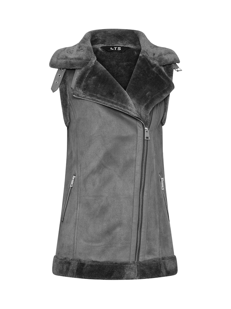 Long Tall Sally Grey Aviator Gilet - Image 5 of 5