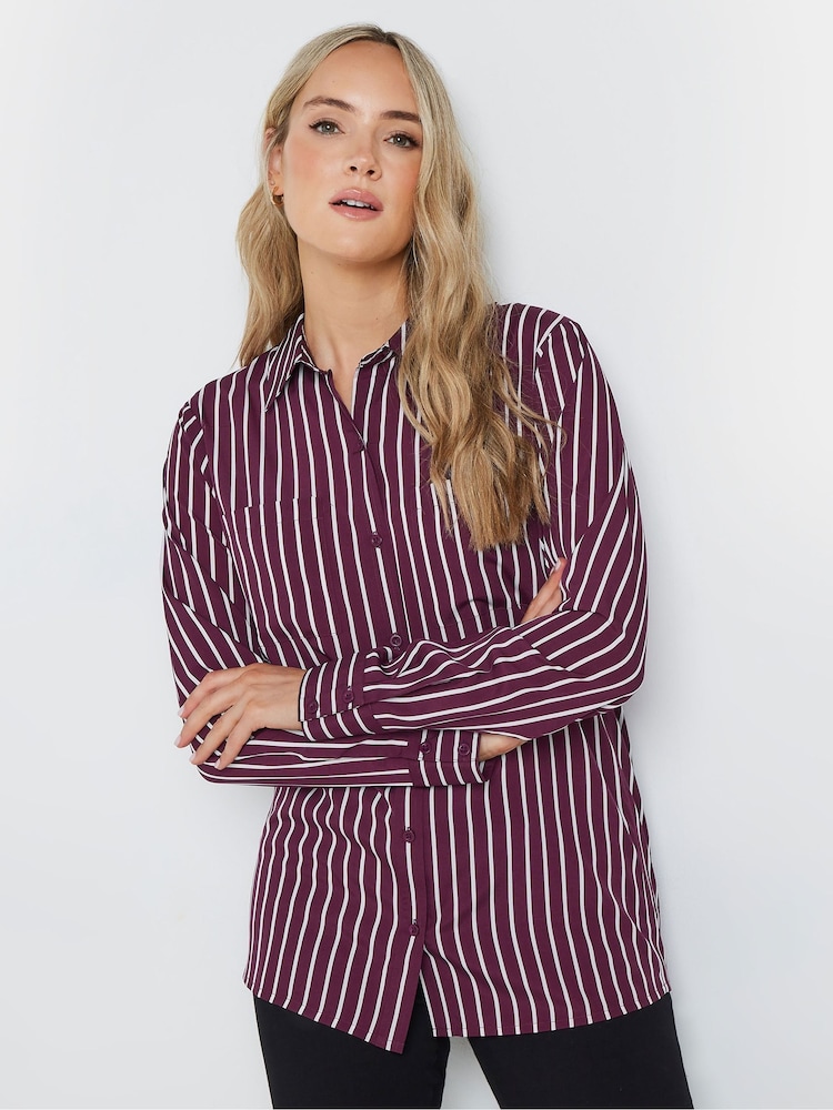 Long Tall Sally Red Stripe Long Sleeve Shirt - Image 3 of 5