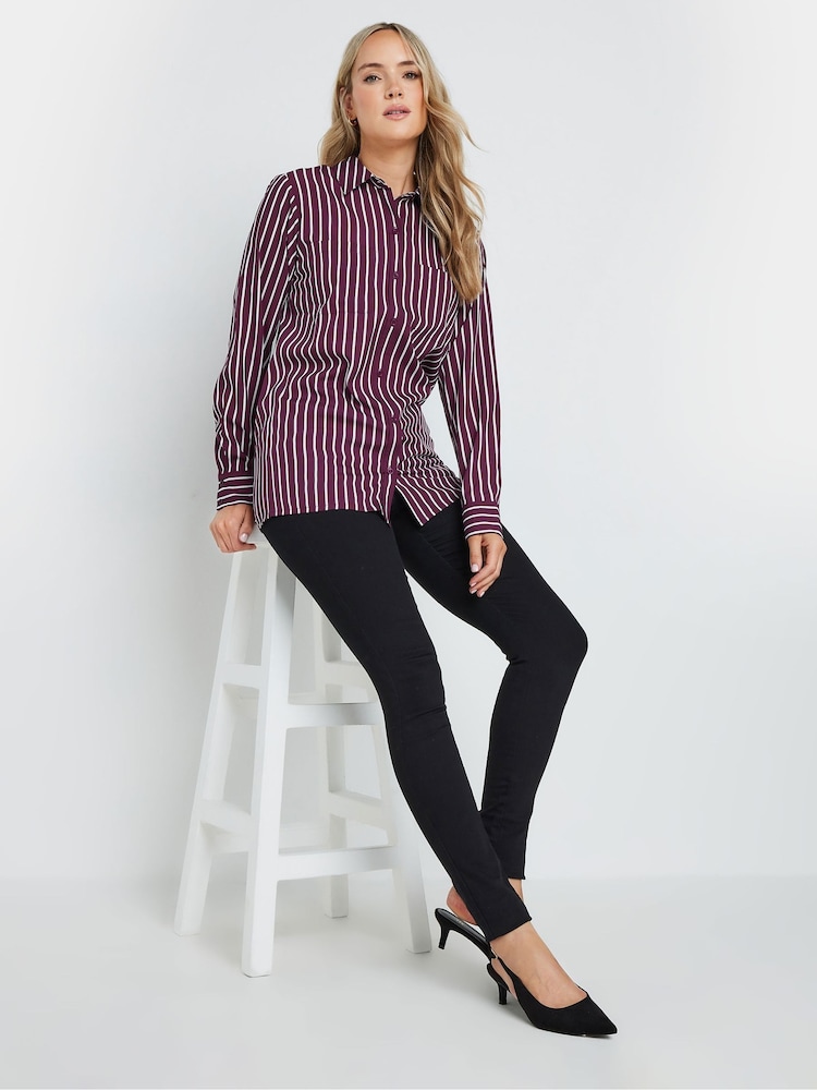 Long Tall Sally Red Stripe Long Sleeve Shirt - Image 4 of 5