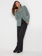 Long Tall Sally Green Stripe Long Sleeve Shirt - Image 2 of 5
