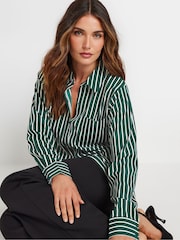 Long Tall Sally Green Stripe Long Sleeve Shirt - Image 4 of 5
