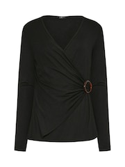 Blusa con diseño envolvente con hebilla de Long Tall Sally - Imagen 6 de 6