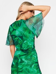 Long Tall Sally Green Tropical Mesh Maxi Dress - Image 3 of 5