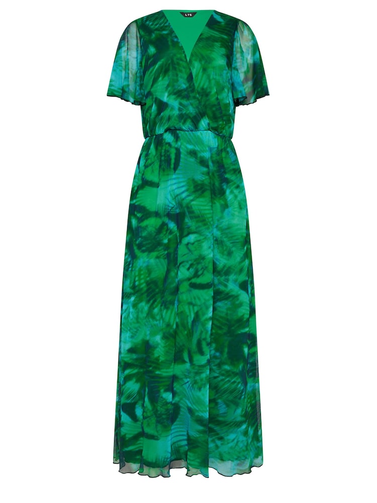 Long Tall Sally Green Tropical Mesh Maxi Dress - Image 5 of 5