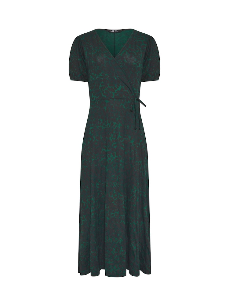 Long Tall Sally Green Animal Wrap Midi Dress - Image 5 of 5 Long Tall Sally Green Animal Wrap Midi Dress - Image 5 of 5