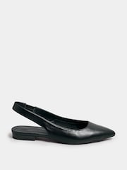 Long Tall Sally Black Flat Point Slingback Shoes - Image 3 of 5