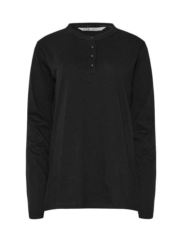 Long Tall Sally Black Long Sleeve Placket 100% Cotton Pyjamas Top - Image 3 of 3 Long Tall Sally Black Long Sleeve Placket 100% Cotton Pyjamas Top - Image 3 of 3