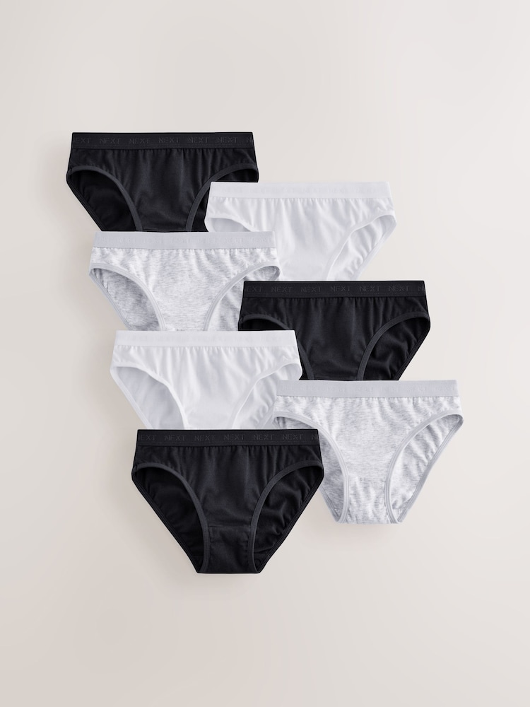 Black/White Bikini Briefs 7 Pack (5-16yrs) - Image 1 of 11